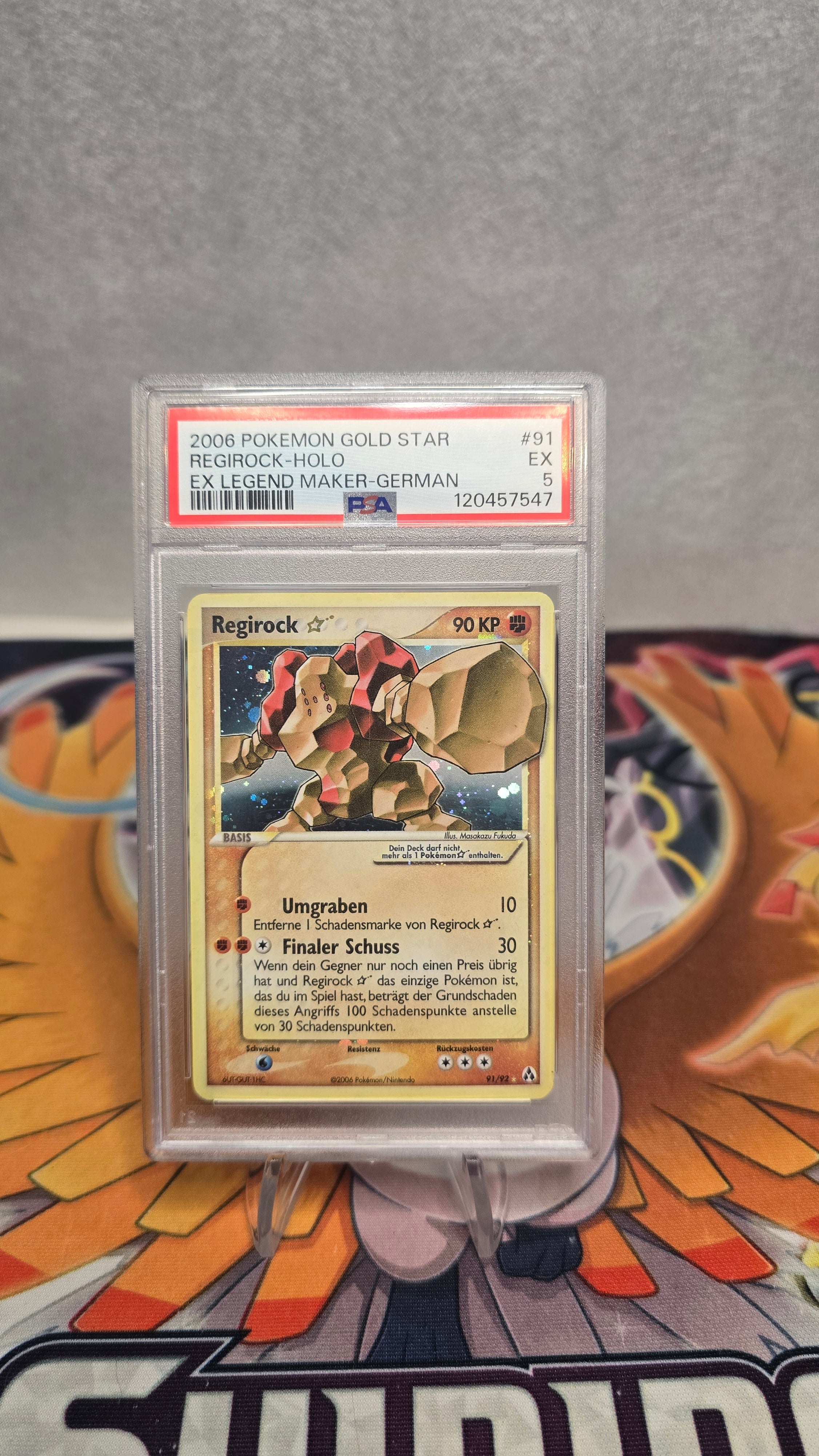 Regirock Gold Star POKEMON #91/91 PSA 5 (EX) – EX Legend Maker – German Version