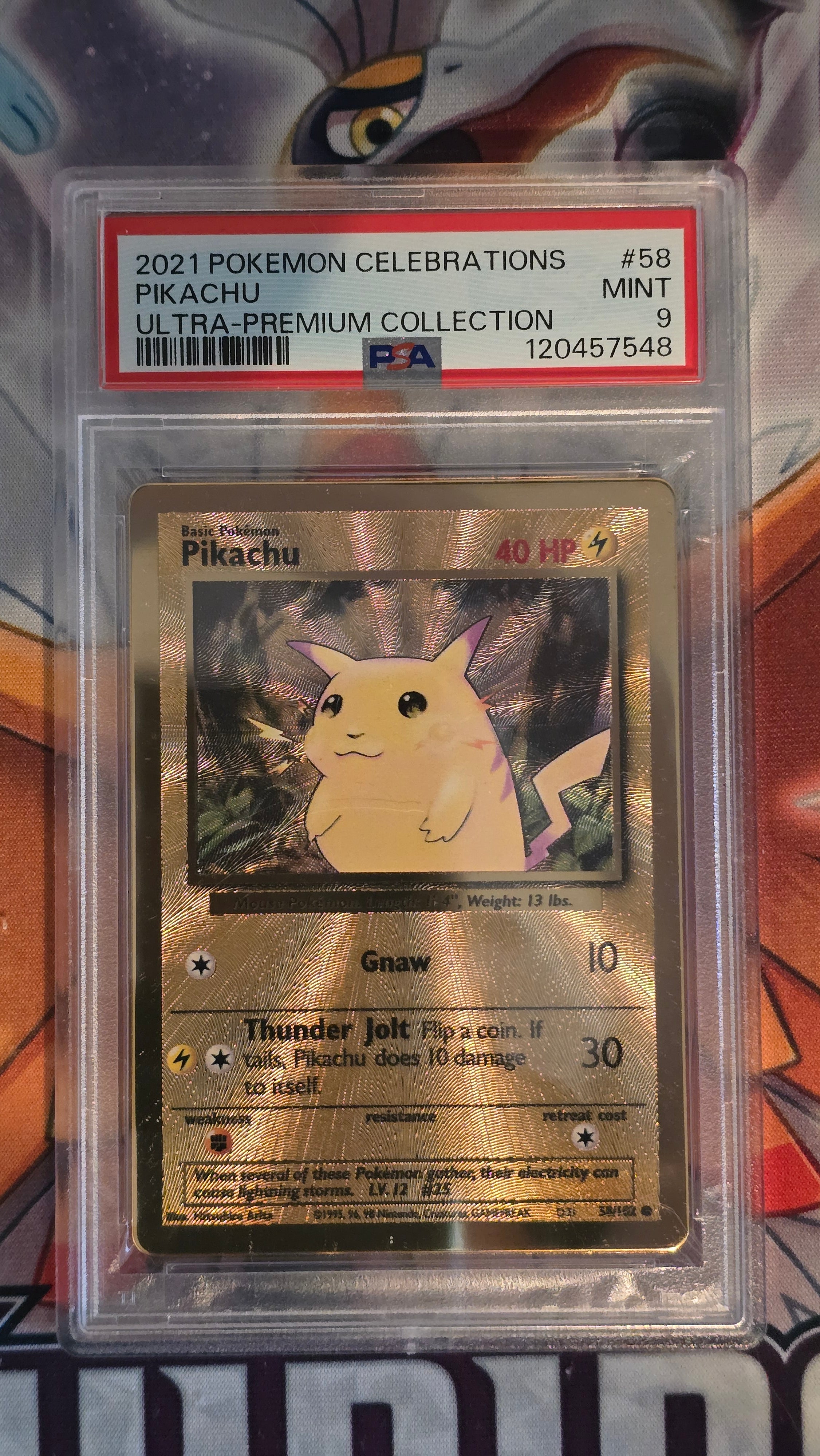 Pikachu Metal Card #58 – Celebrations Ultra-Premium Collection (EN) 2021 – PSA 9 MINT