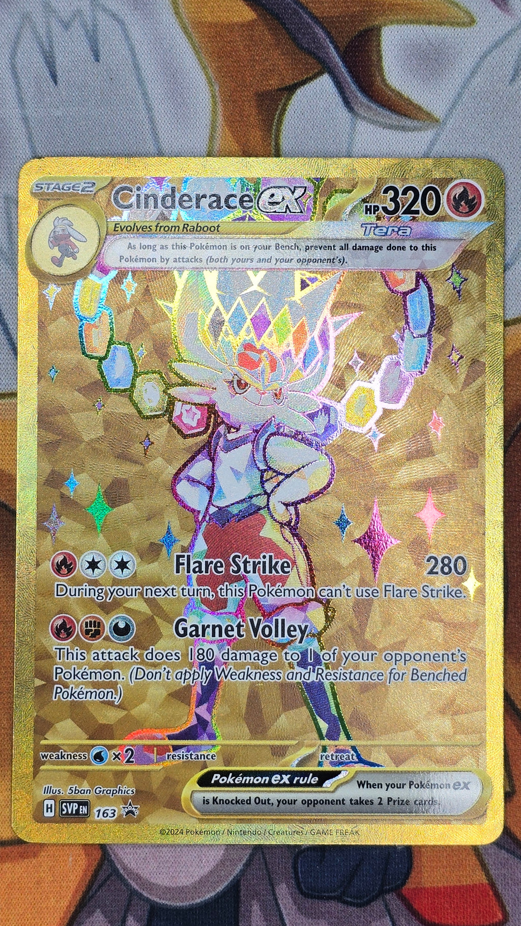 Cinderace ex - Scarlet & Violet Promo EN 163 - Gold Rare NM