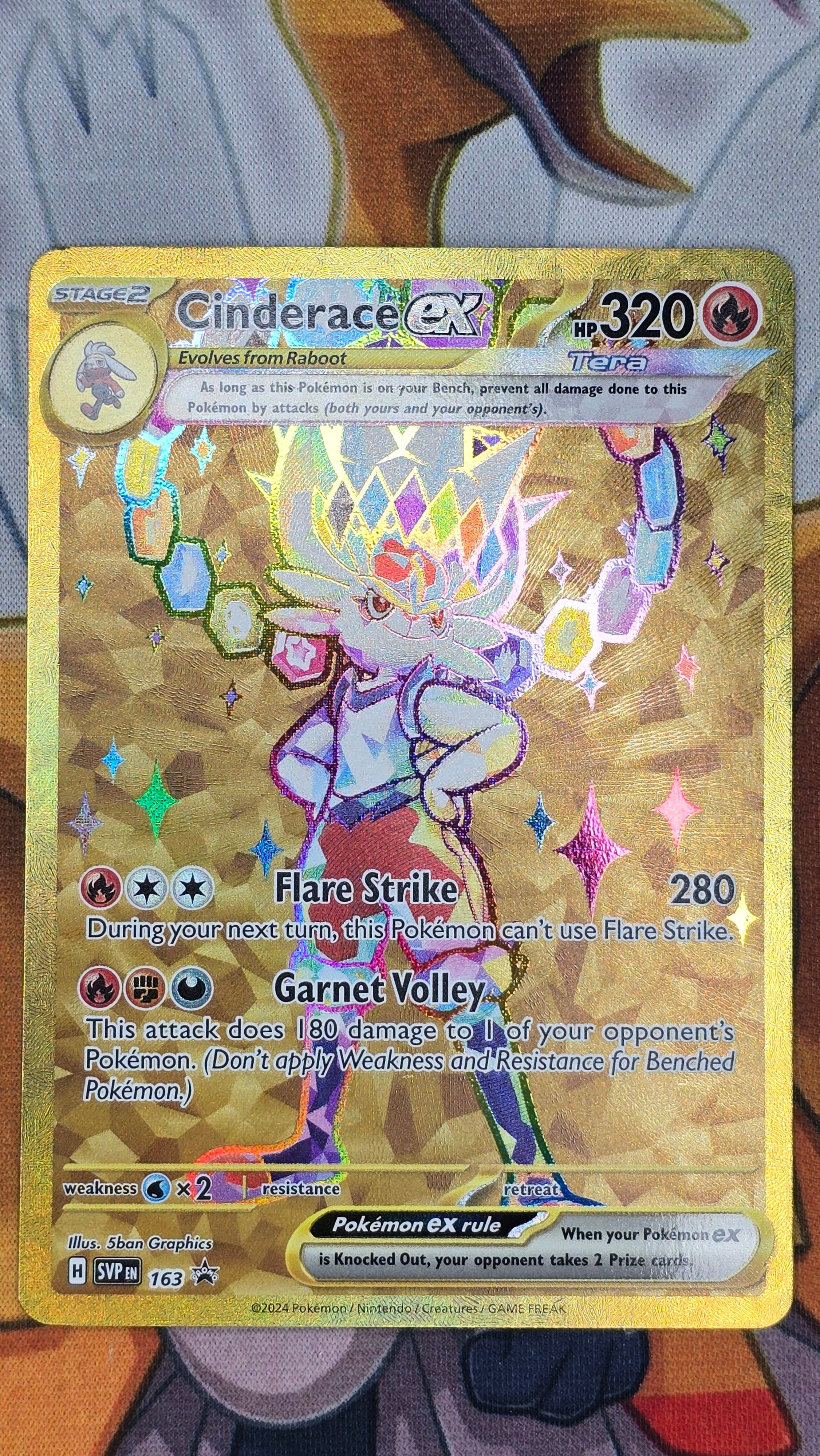Cinderace ex - Scarlet & Violet Promo EN 163 - Gold Rare NM