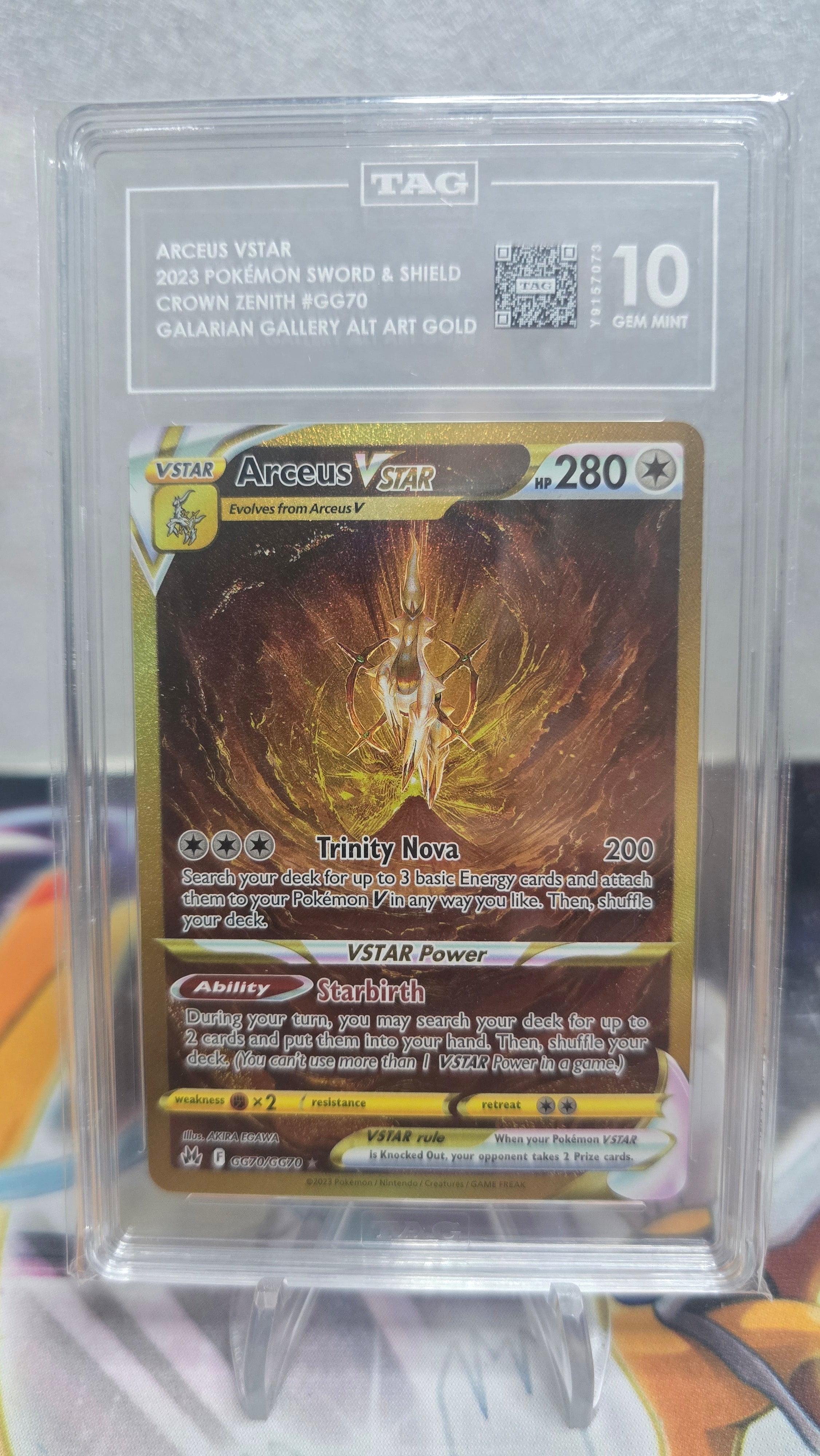 Arceus VSTAR - Alt Art Gold Secret - TAG 10 GEM MINT - Crown Zenith Galarian Gallery #GG70