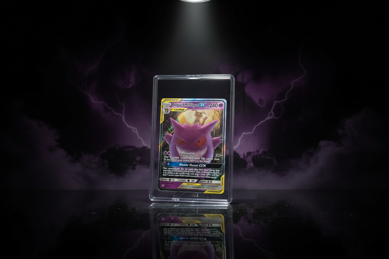 Gengar & Mimikyu GX - PSA Slab Premium Display